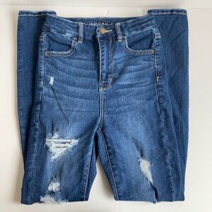 American Eagle Next Level Stretch Curvy Super Hi-Rise dark wash jeggings